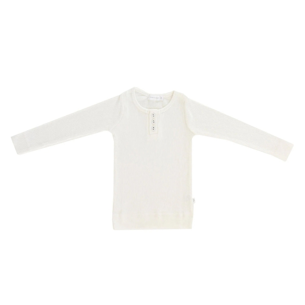 Jamie Kay | Long Sleeve Henley - Milk